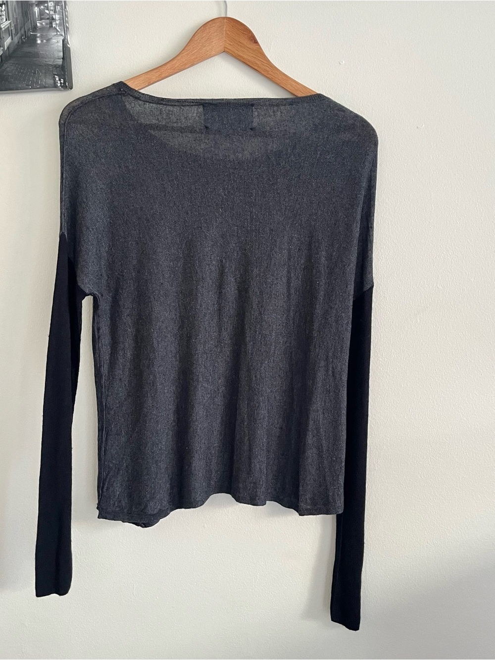 LINE Cashmere Blend Knitwear Sweater Gray Lightweight- Large PTP 22 inch - Picture 5 of 9
